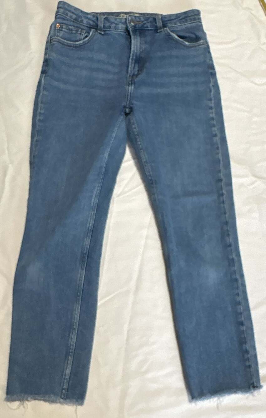 Denim Co. Blue Wash High-Rise Raw Hem Skinny Jeans